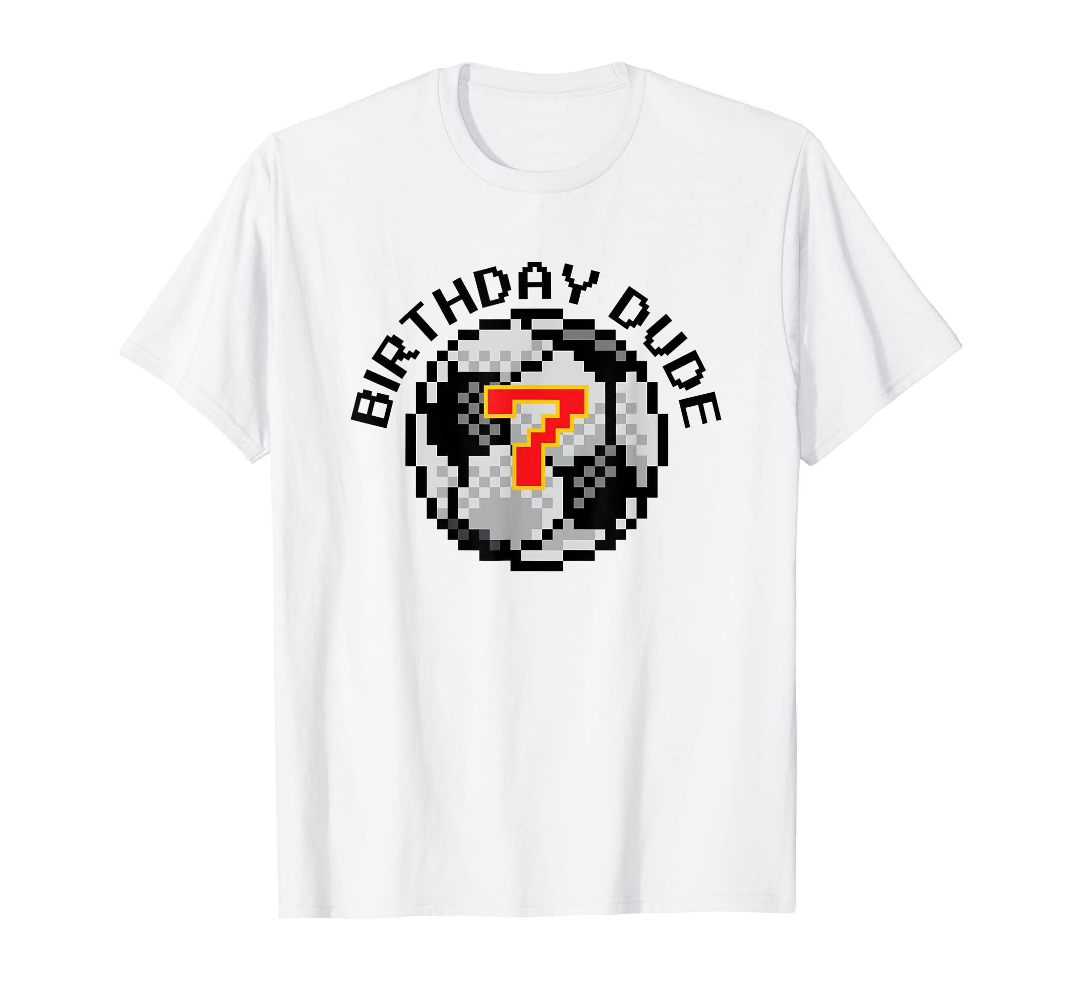 7 Year Old 7Th Birthday Dude 8 Bit T-Shirt - Unique Graphic for Adults