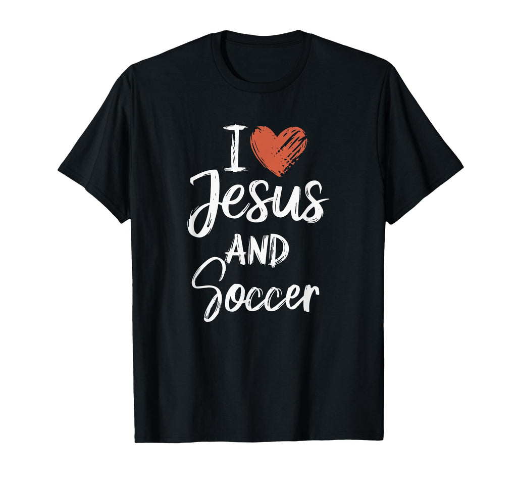 I Love Jesus And Soccer Christian T-Shirt - Trendy Graphic for Adults