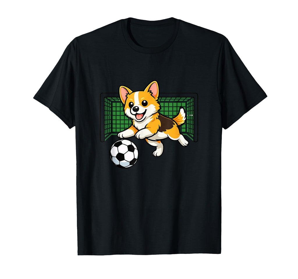 Goalkeeper Puppy Pembrokes Welsh Corgis T-Shirt - Graphic Print Unisex