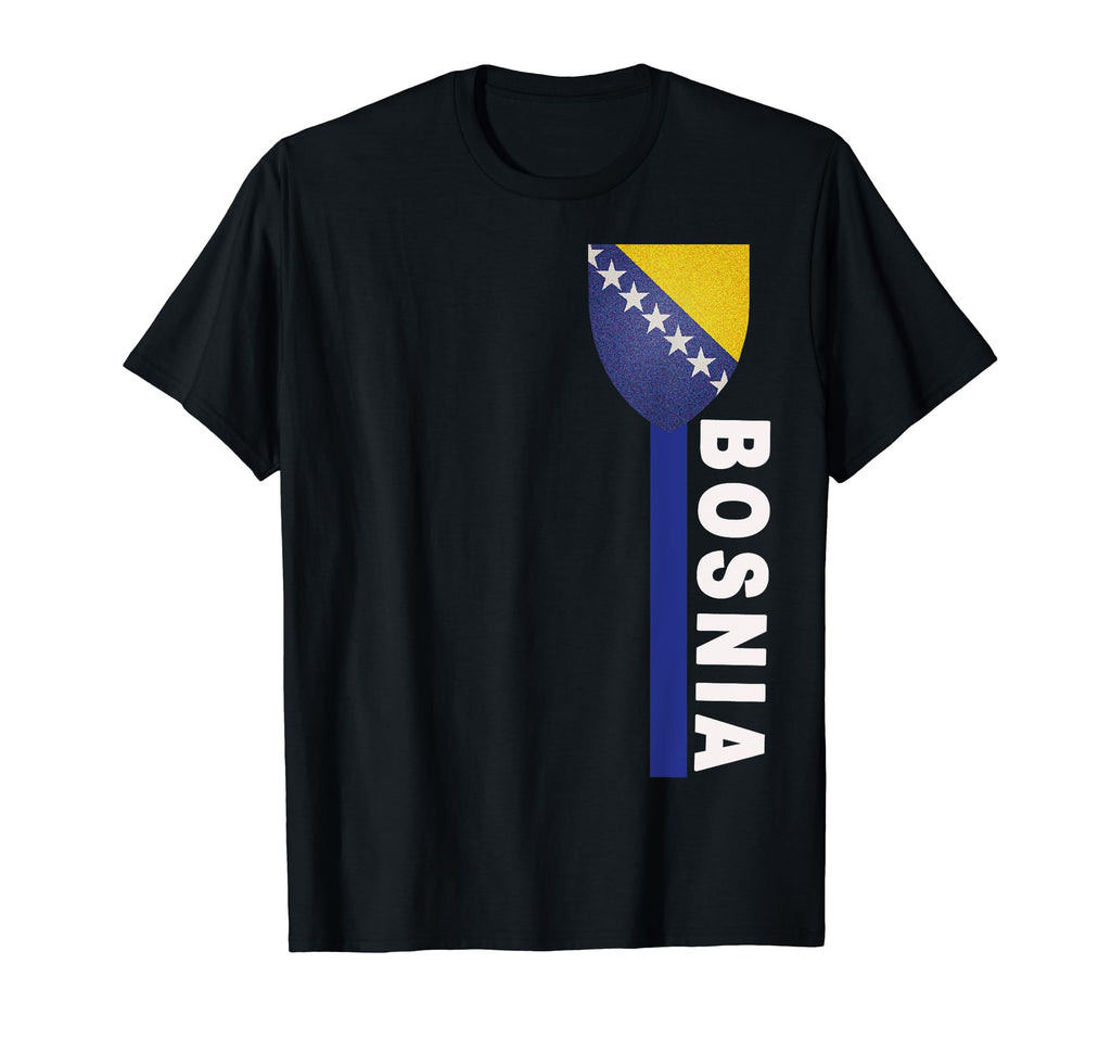 Bosnia Left Side Over Heart Soccer T-Shirt - Minimalist Print for Adults
