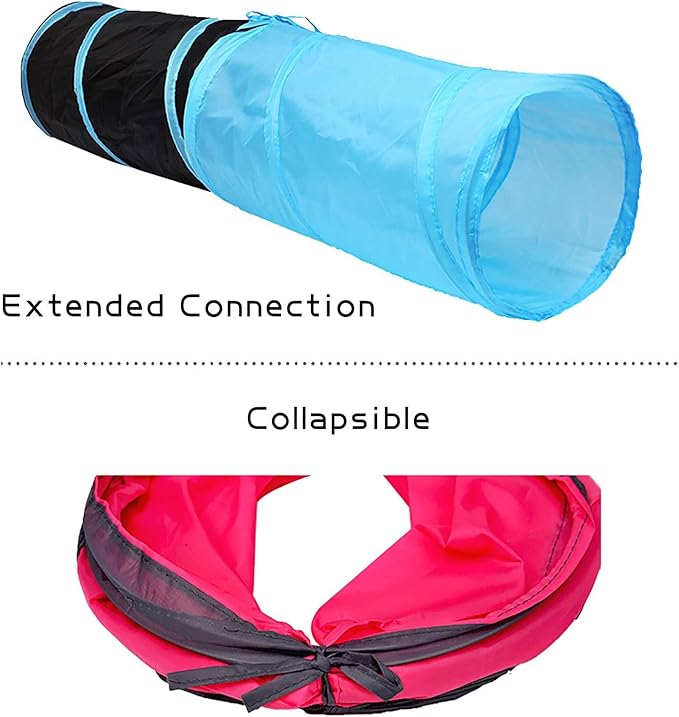 iCAGY Foldable Spiral Cat Tunnel - Indoor Toy for Small Cats, Kittens, and Rabbits - Tube for Interactive Play and Outdoor Fun - Pet Activity Toy Light Green 20" 3 Pcs