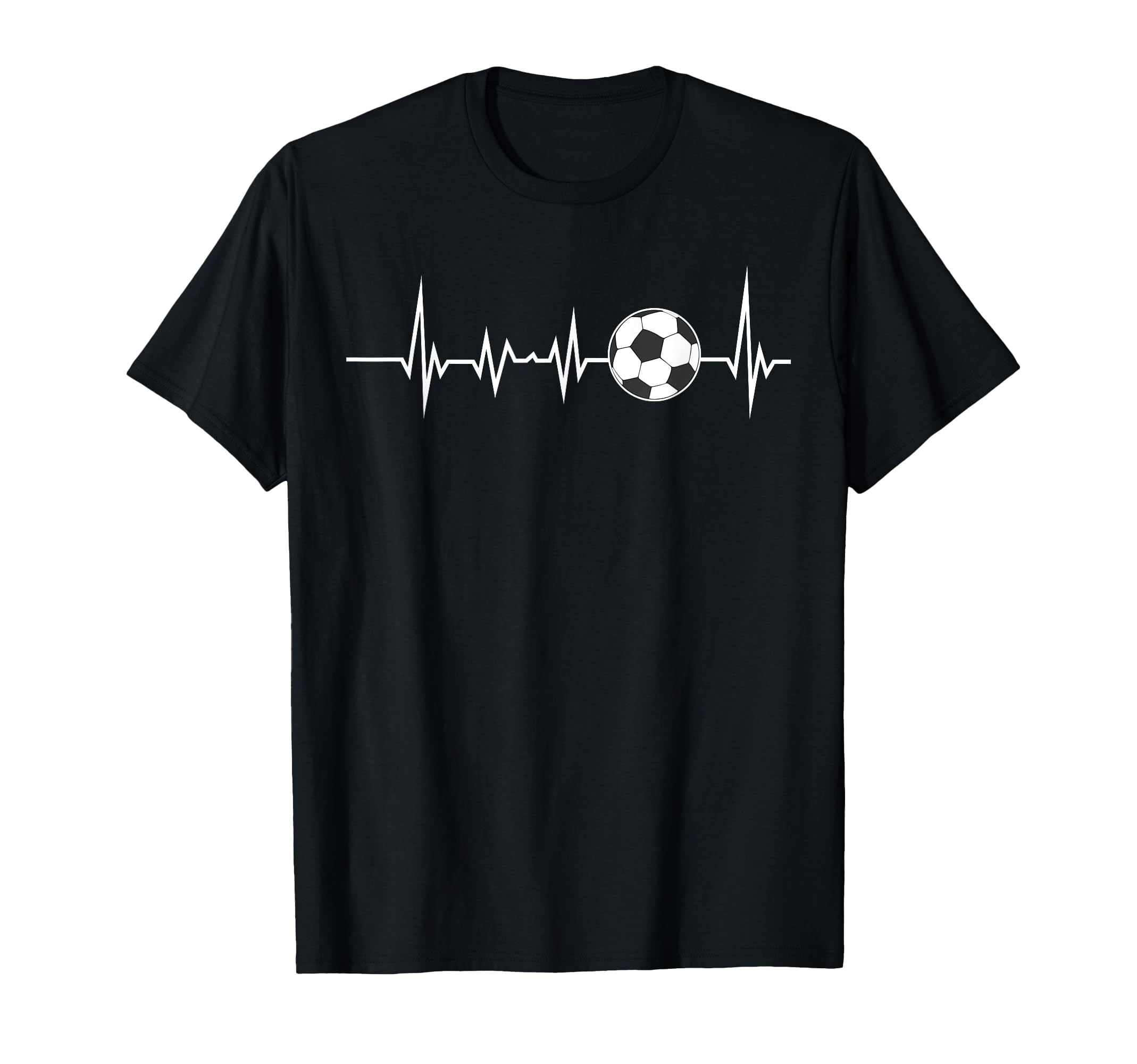 Soccer Ball Heartbeat Soccer Lovers T-Shirt - Graphic Print for Adults