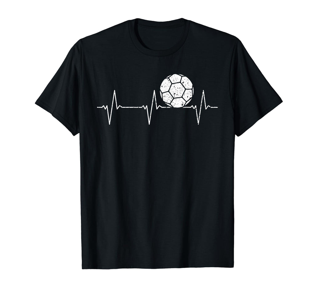 Soccer Players Heartbeat Football Ball T-Shirt - Unique Graphic Unisex