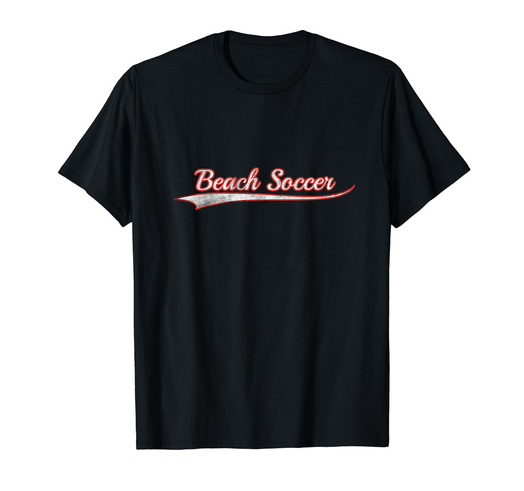 Beach Soccer Varsity Distressed Throwback T-Shirt - Unique Graphic Unisex