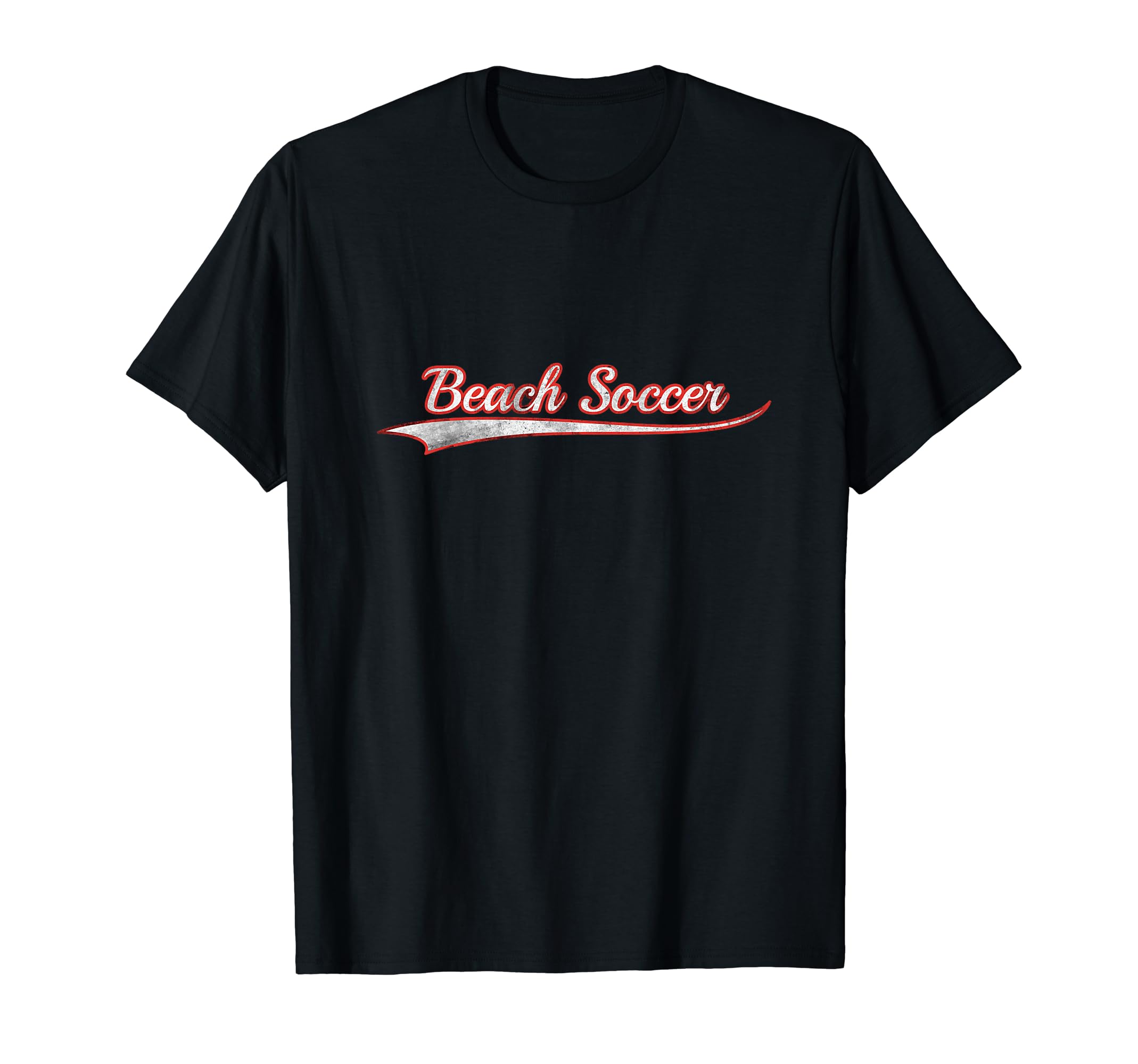 Beach Soccer Varsity Distressed Throwback T-Shirt - Unique Graphic Unisex