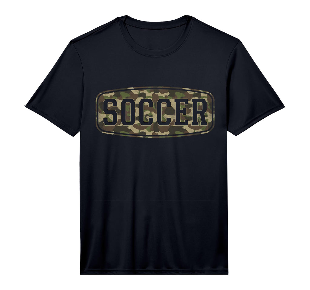 Mens Camo Soccer Camourflage Badge T-Shirt - Fun Novelty Design for Adults