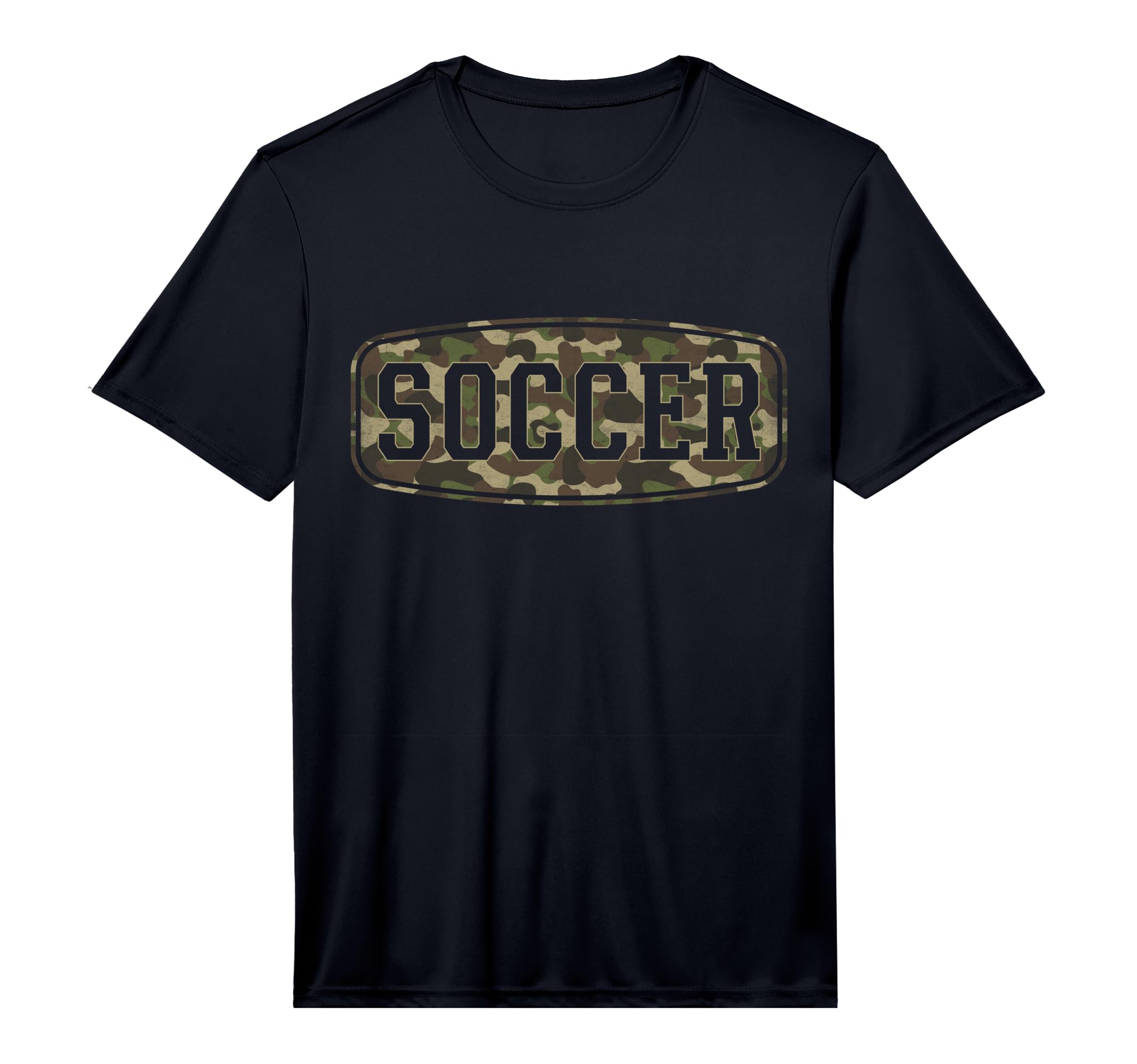Mens Camo Soccer Camourflage Badge T-Shirt - Fun Novelty Design for Adults