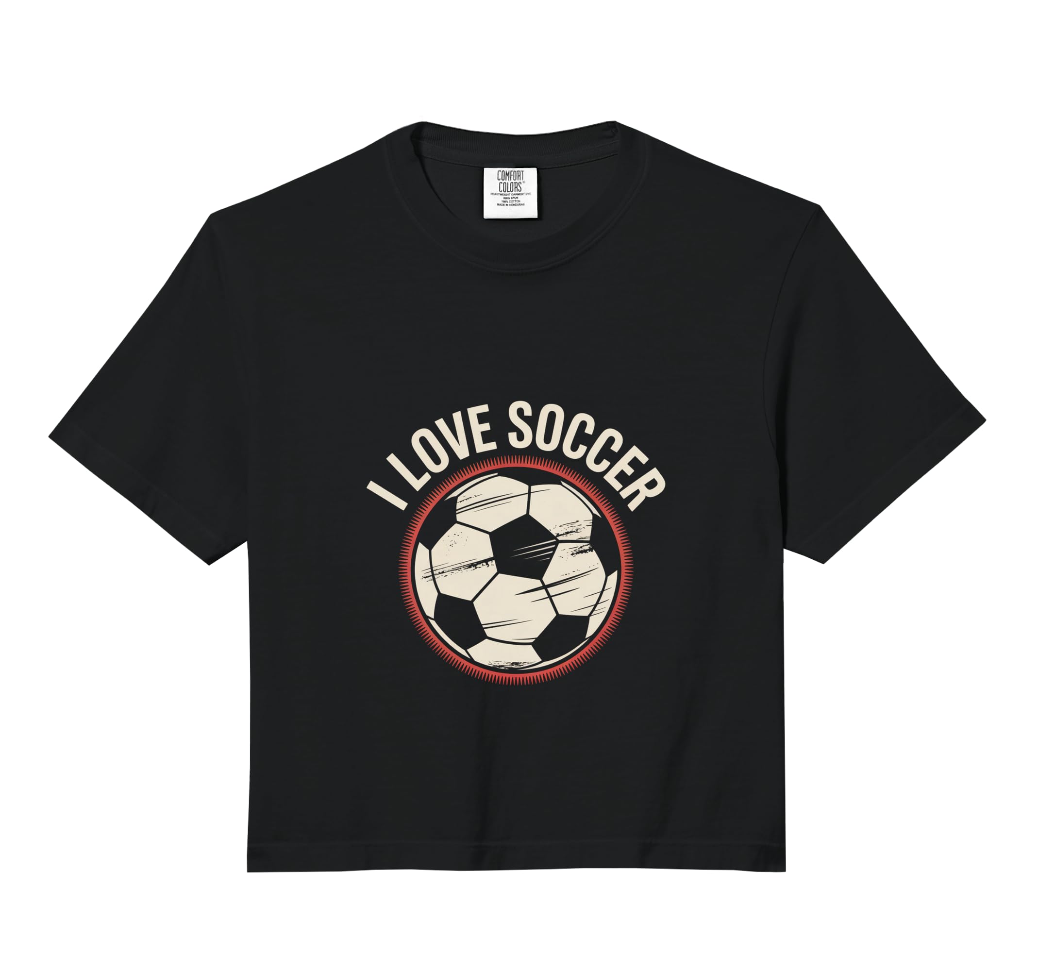 I Love Soccer Football Comfort T-Shirt - Fun Novelty Design Men Women