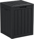DRATO Deck Boxes, 28 Gallon Outdoor Storage Box for Patio Cushion, Sports Equipment, Garden Tools, Waterproof and UV Resistant, Lockable Black
