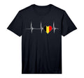 Belgium Heart Belgian Heartbeat Ekg T-Shirt - Graphic Print for Adults