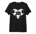 Soccer Number 28 Jersey Funny Soccer Heart T-Shirt - Unique Graphic Unisex