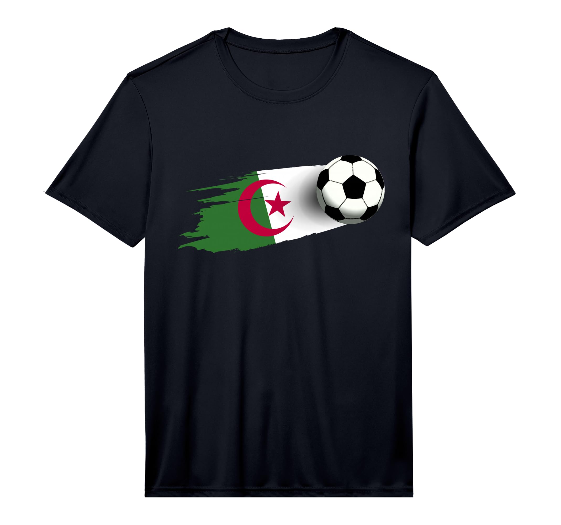 Mens Algeria Flag Algerian Soccer T-Shirt - Minimalist Print for Adults