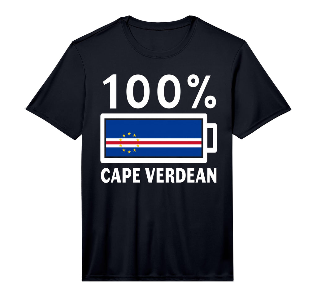 Cape Verde Flag 100 Cape Verdean T-Shirt - Casual Everyday Wear Unisex