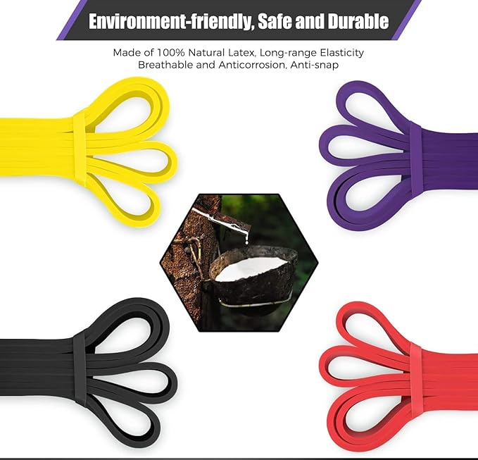 VEICK Resistance Bands for Working Out, Exercise Bands, Workout Bands, Pull Up Assistance Bands, Long Heavy Stretch Bands Set for Men and Women, Power Weight Gym at Home Fitness Equipment
