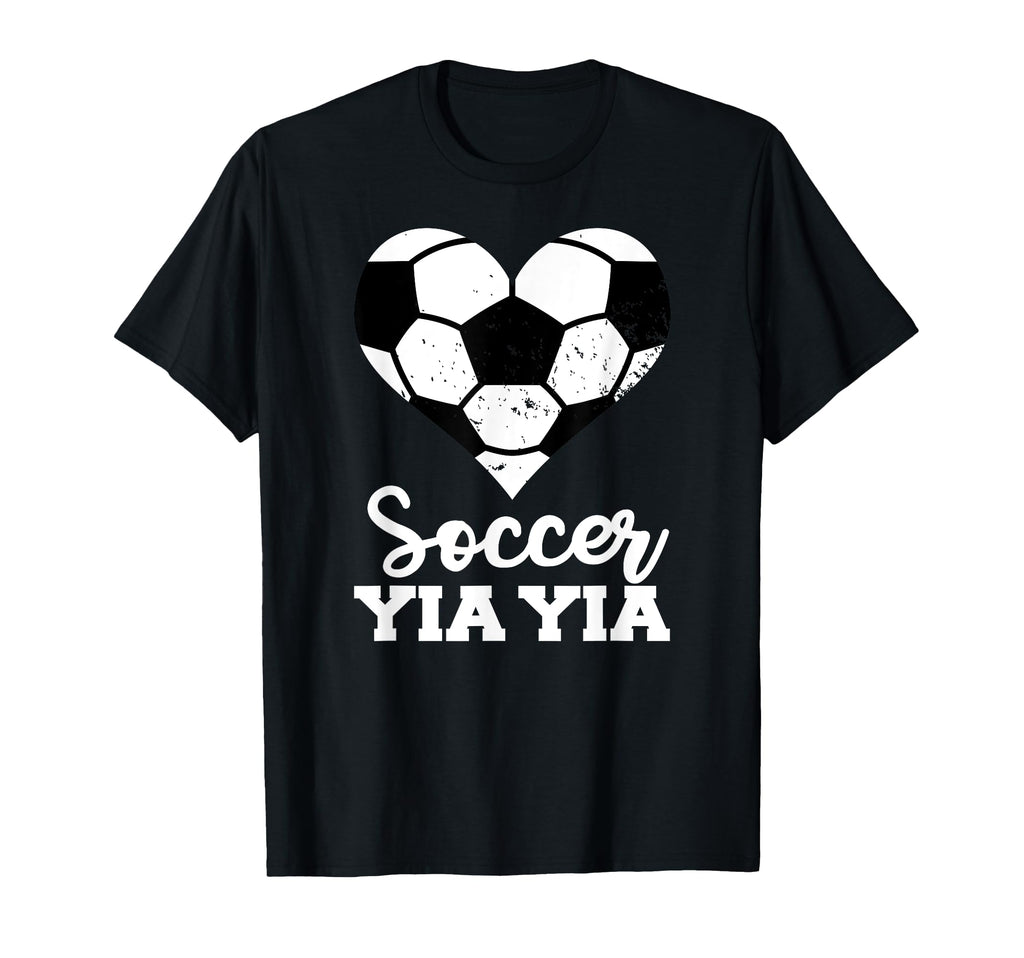 Soccer Yia Yia Funny Soccer Heart T-Shirt - Casual Everyday Wear Men Women