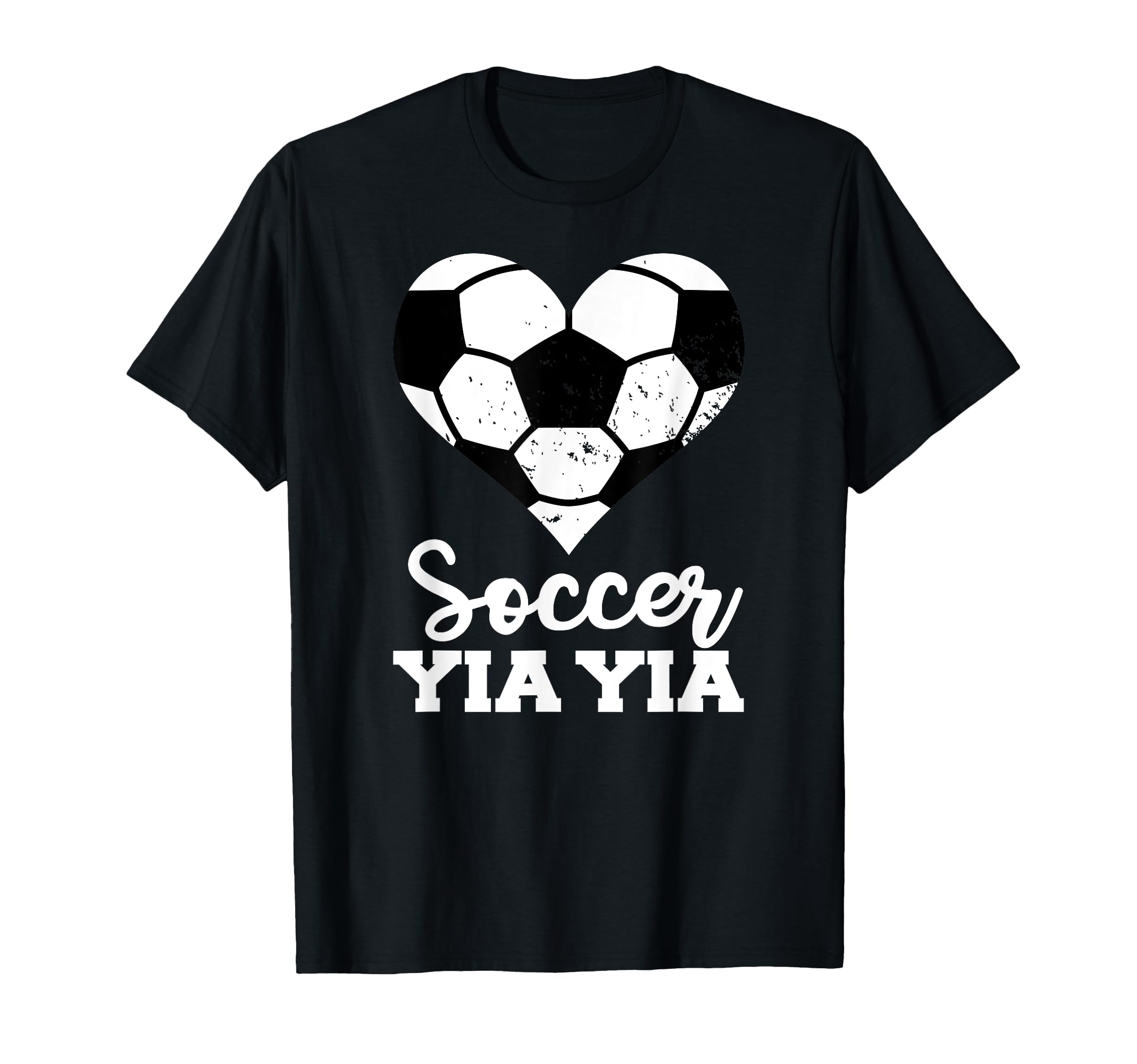 Soccer Yia Yia Funny Soccer Heart T-Shirt - Casual Everyday Wear Men Women