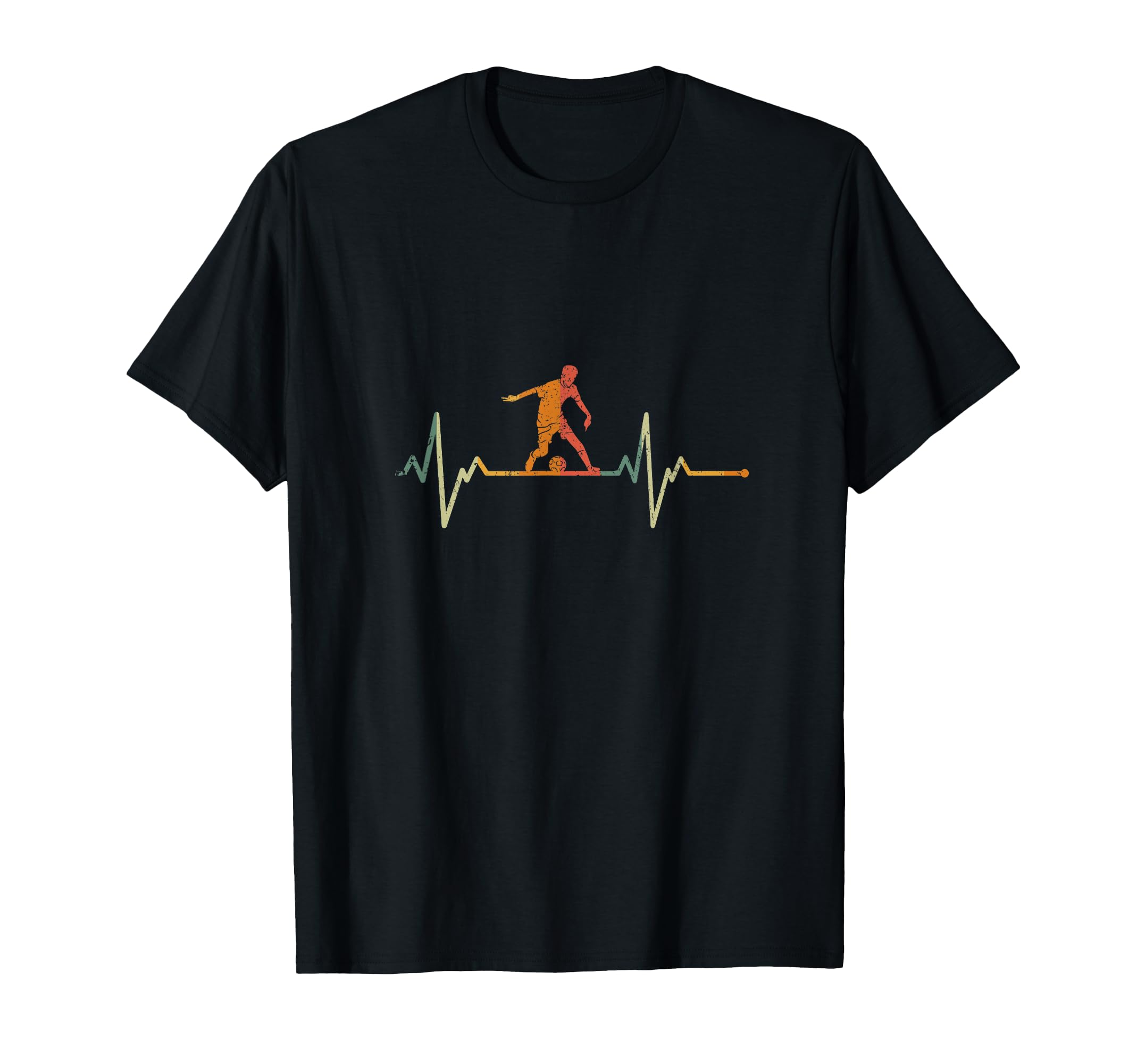 Soccer Player Gift Heartbeat Football T-Shirt - Trendy Graphic Men Women