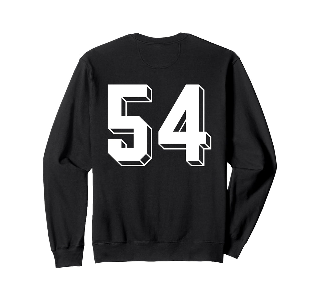 Number 54 Backside 80S 90S Team Sweatshirt - Graphic Print Men Women