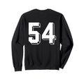 Number 54 Backside 80S 90S Team Sweatshirt - Graphic Print Men Women