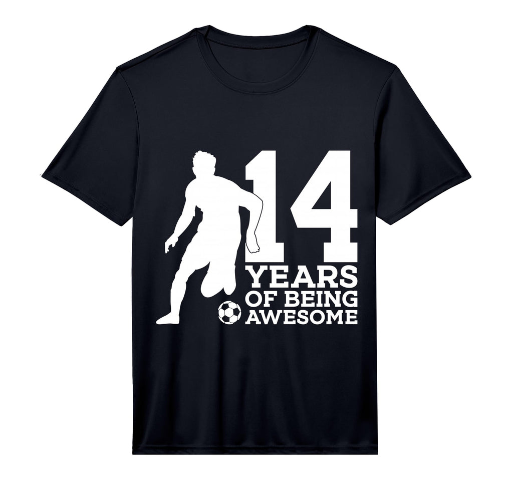 14 Years Being Awesome Soccer T-Shirt - Casual Everyday Wear for Adults