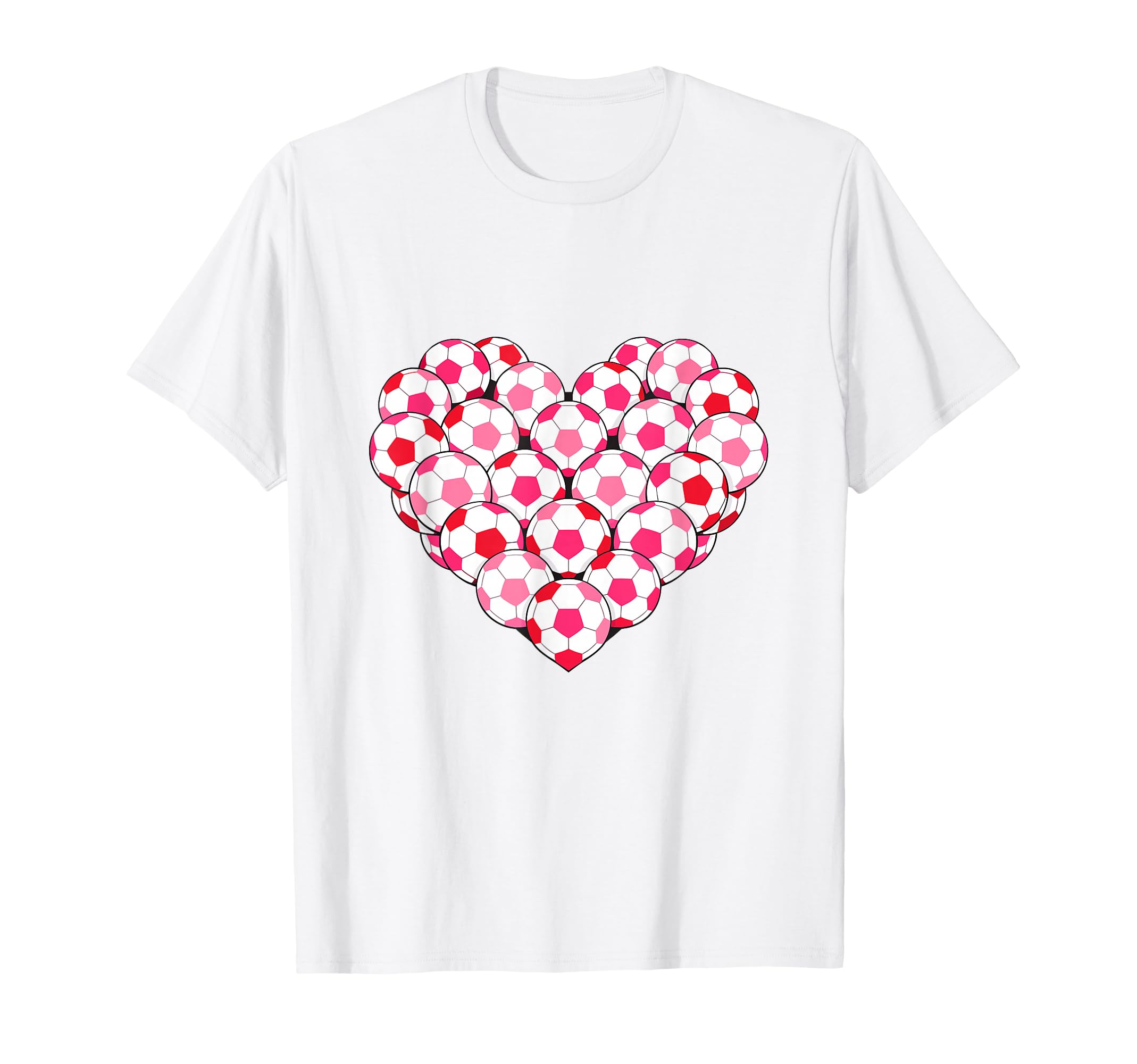 Heart Shaped Soccer Ball Art T-Shirt - Custom Art Print for Adults