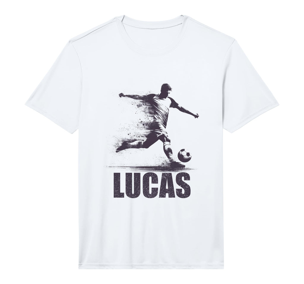 Lucas Soccer Personalized First Name T-Shirt - Custom Art Print for Adults