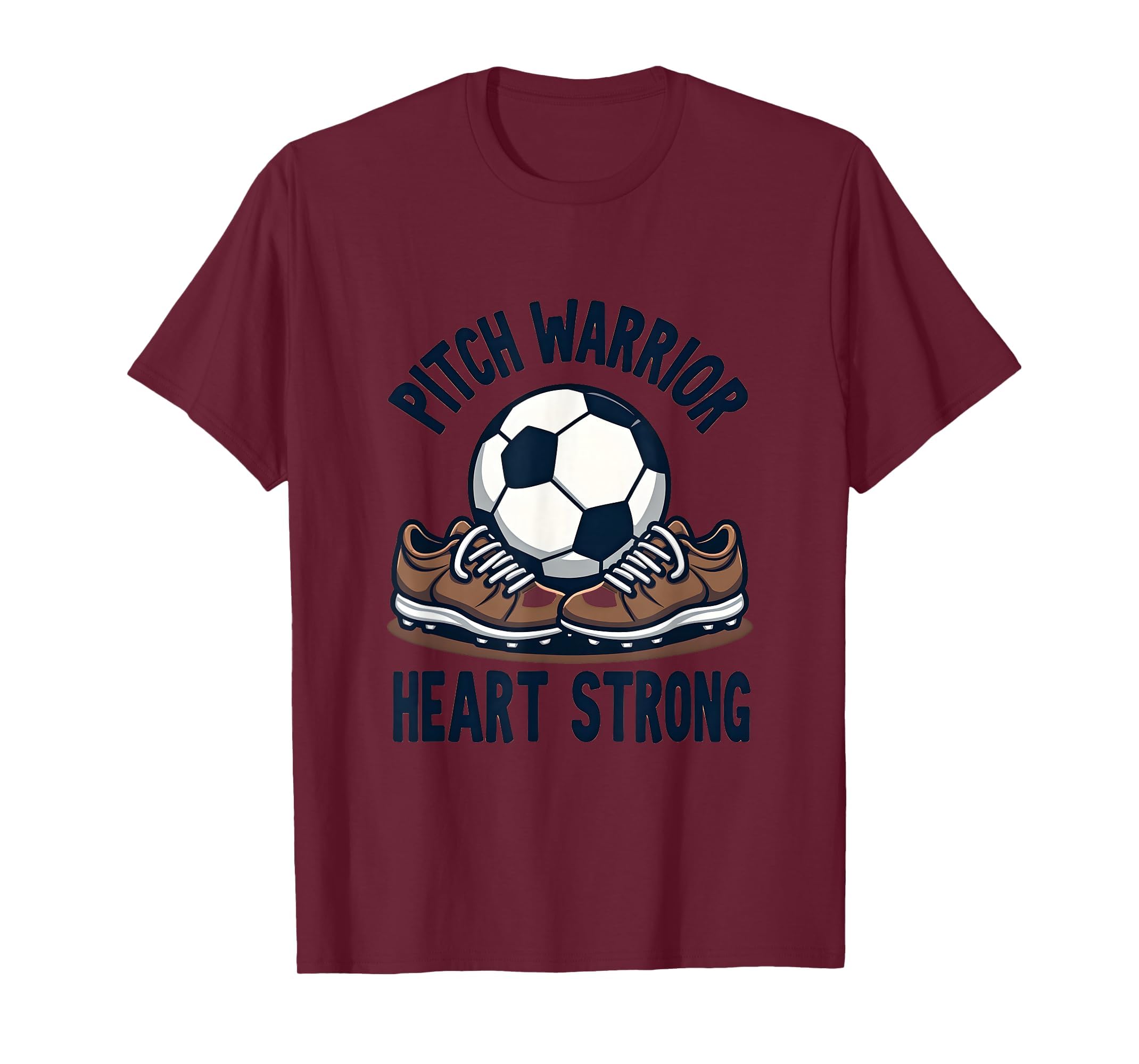 Pitch Warrior Heart Strong Soccer T-Shirt - Novelty Apparel Men Women
