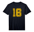 Yellow Distressed Sport Team Number T-Shirt - Custom Art Print Men Women