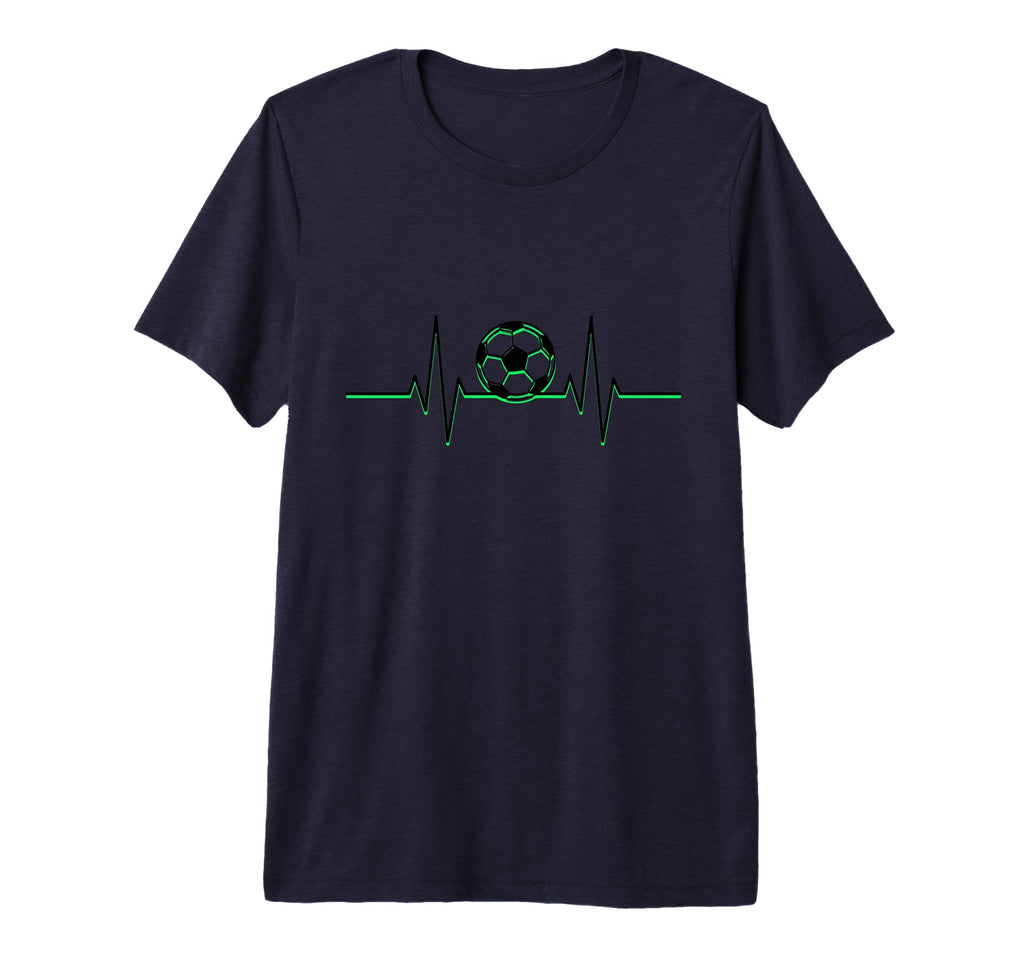 Soccer Ball Heartbeat Ekg Pulse T-Shirt - Aesthetic Graphic Men Women