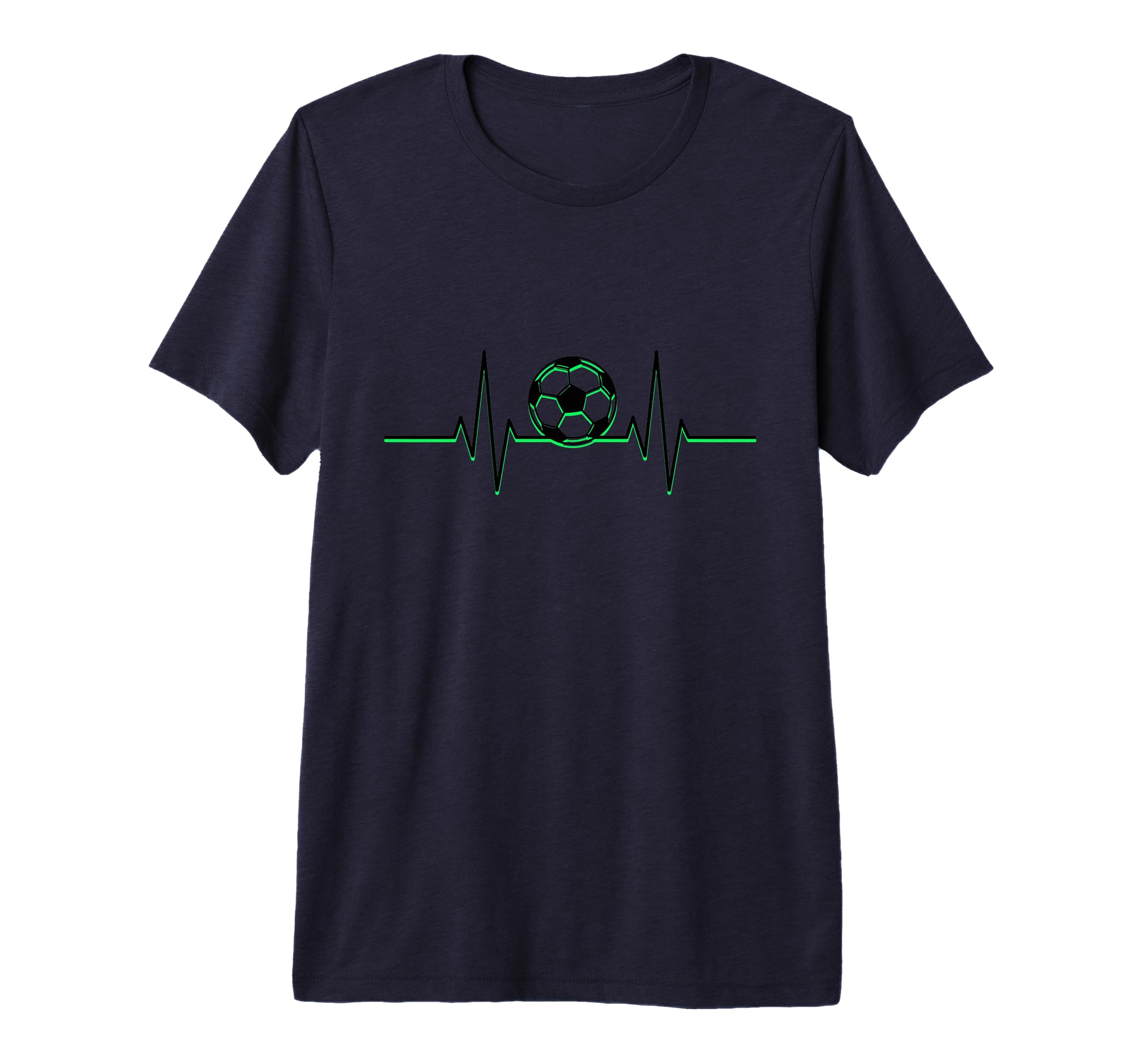 Soccer Ball Heartbeat Ekg Pulse T-Shirt - Aesthetic Graphic Men Women