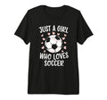 Just Who Loves Soccer Soccer Heart Sport T-Shirt - Custom Art Print Unisex