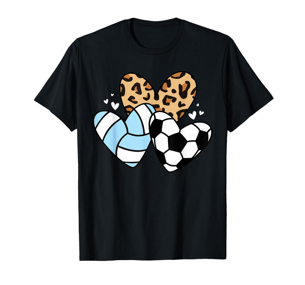 Soccer Volleyball Heart Funny Soccer T-Shirt - Streetwear Style Unisex