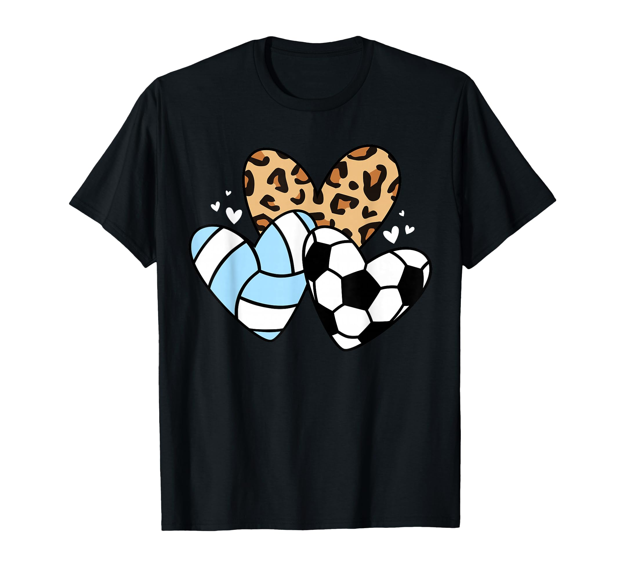 Soccer Volleyball Heart Funny Soccer T-Shirt - Casual Everyday Wear Unisex