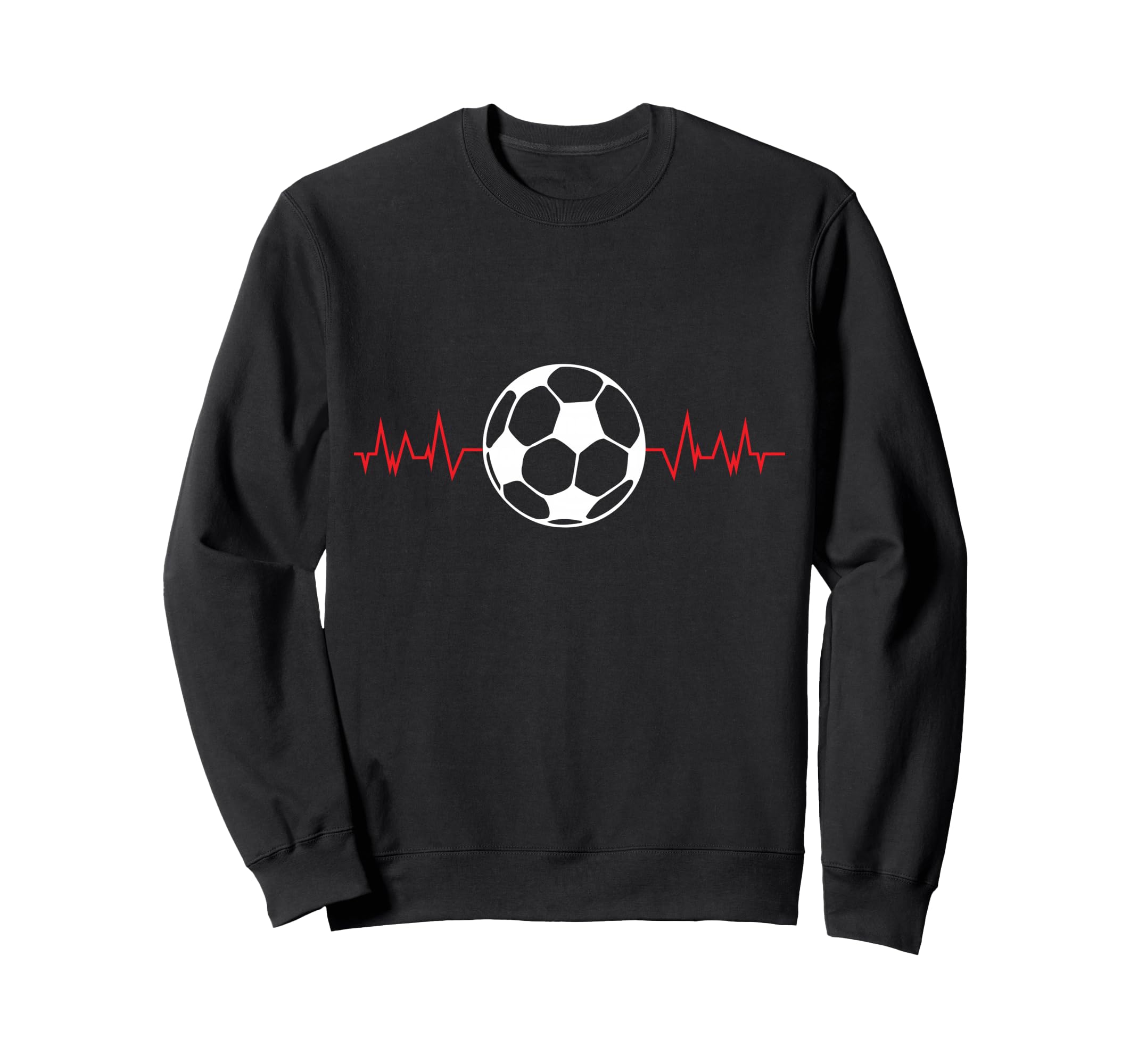 Soccer Ball Heartbeat Players Sweatshirt - Minimalist Print for Adults