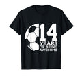 14 Years Being Awesome Soccer 14Th T-Shirt - Minimalist Print Unisex