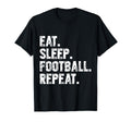 Eat Sleep Football Repeat Funny T-Shirt - Aesthetic Graphic for Adults