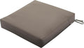 Classic Accessories Ravenna Water-Resistant 25 x 25 x 5 Inch Square Patio Seat Cushion Slip Cover & Foam, Dark Taupe, Lounge Chair Cushion