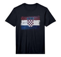 Croatian Dark Splatter Flag T-Shirt - Aesthetic Graphic for Adults