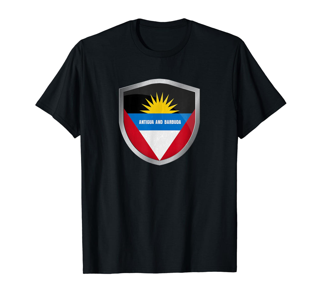 Antigua Flag Badge Soccer Fans T-Shirt - Novelty Apparel for Adults
