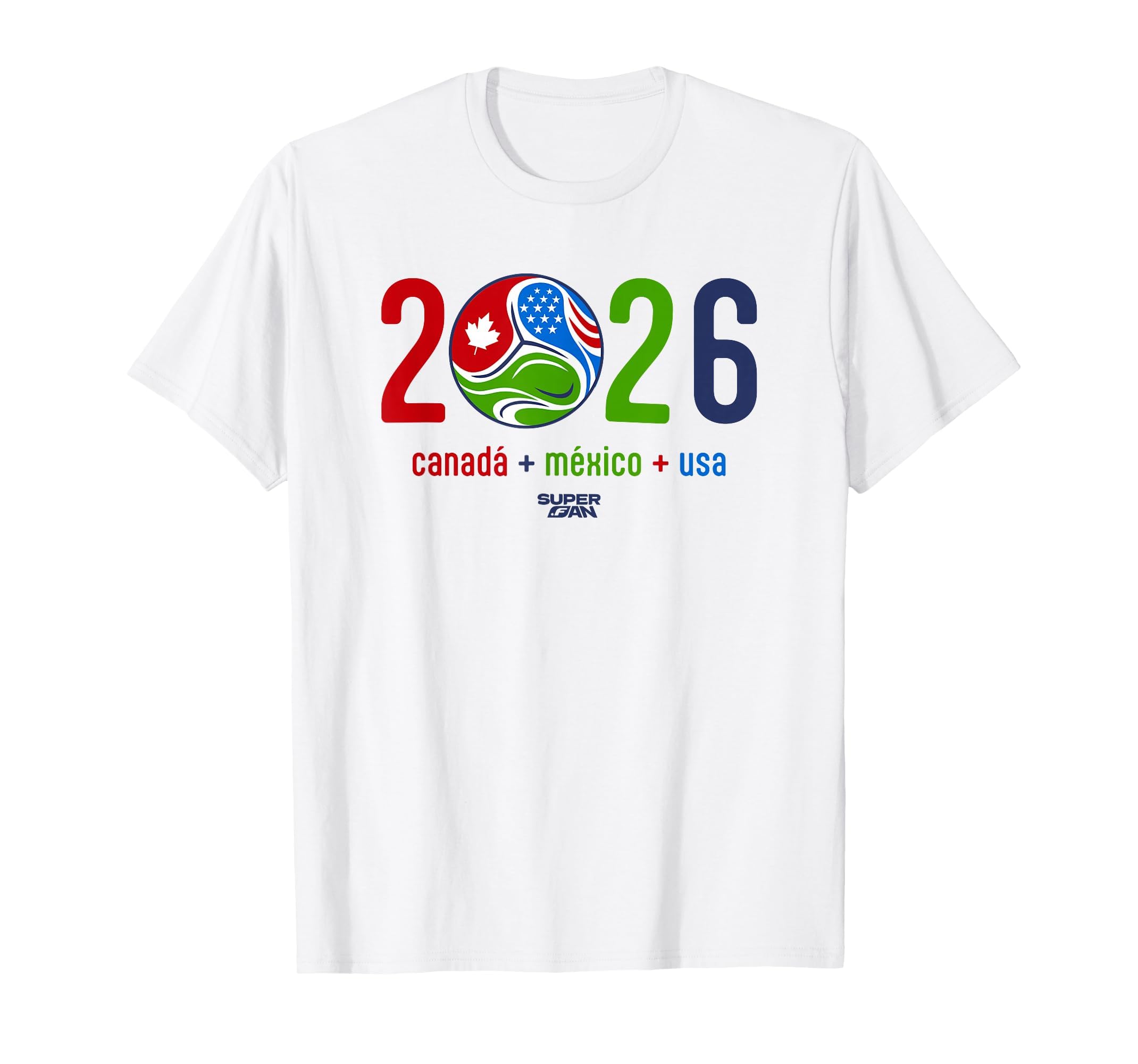 Superfan 2026 Canada Mexico Usa Soccer T-Shirt - Trendy Graphic for Adults
