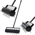 Rolling Lawn Aerator with 42 Spikes, No Assembly Required, Heavy-Duty Manual Lawn Tool for Soil Loosening and Grass Root Growth, Garden Yard Aeration Tool