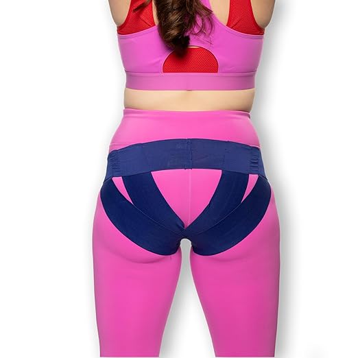 Patented Women’s Pelvic Floor Orthotic Support Belt ― Uterus Pain Relief Girdle for Dropped Bladder, Vulvar Varicosities, Postpartum Recovery, SPD | Low Waist - SAPPHIRE BLUE - L