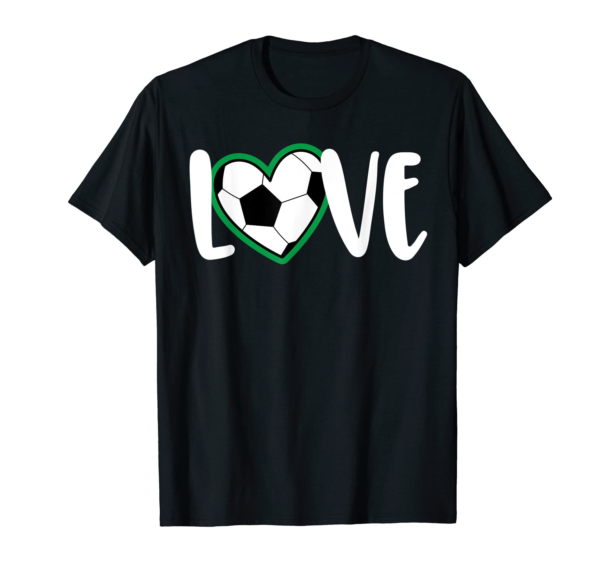 Soccer Love Heart Soccer Ball Soccer T-Shirt - Unique Graphic for Adults