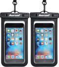 Hiearcool Waterproof Phone Pouch, Universal Case Compatible for iPhone 17 16 15 14 13 Pro Max Plus Up to 8.3", IPX8 Beach Travel Essentials-Black-2 Pack