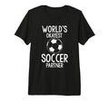 Worlds Okayest Soccer Partner Funny T-Shirt - Graphic Print for Adults
