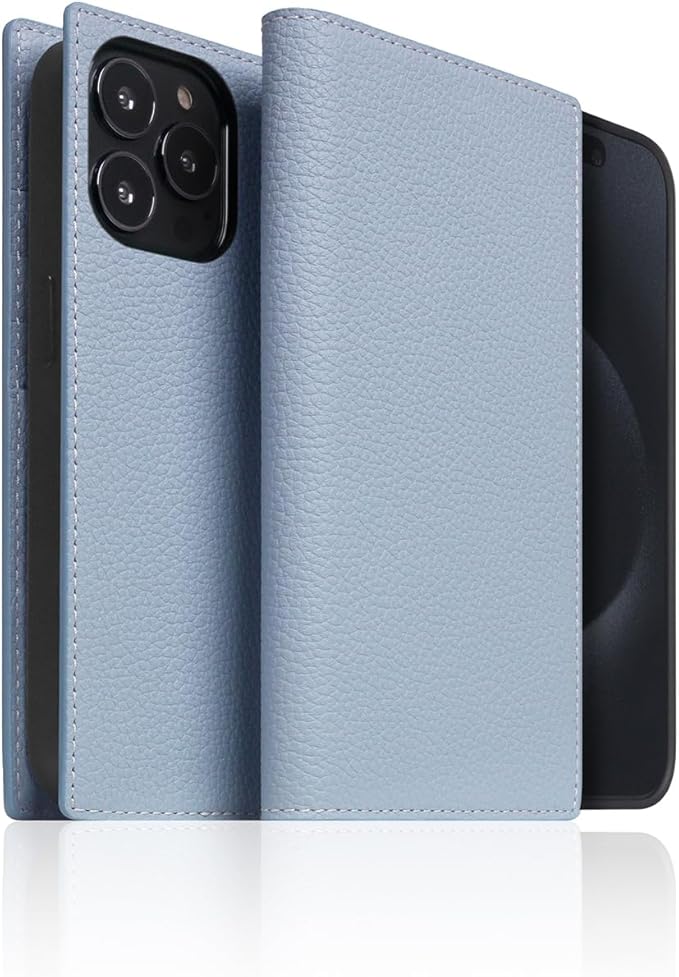 D8 Full Grain Leather Wallet Case for iPhone 15 Pro - [2-in-1] Handcrafted Detachable Diary Style with Magnetic MagSafe Back Cover, Gift Box Included (Powder Blue)