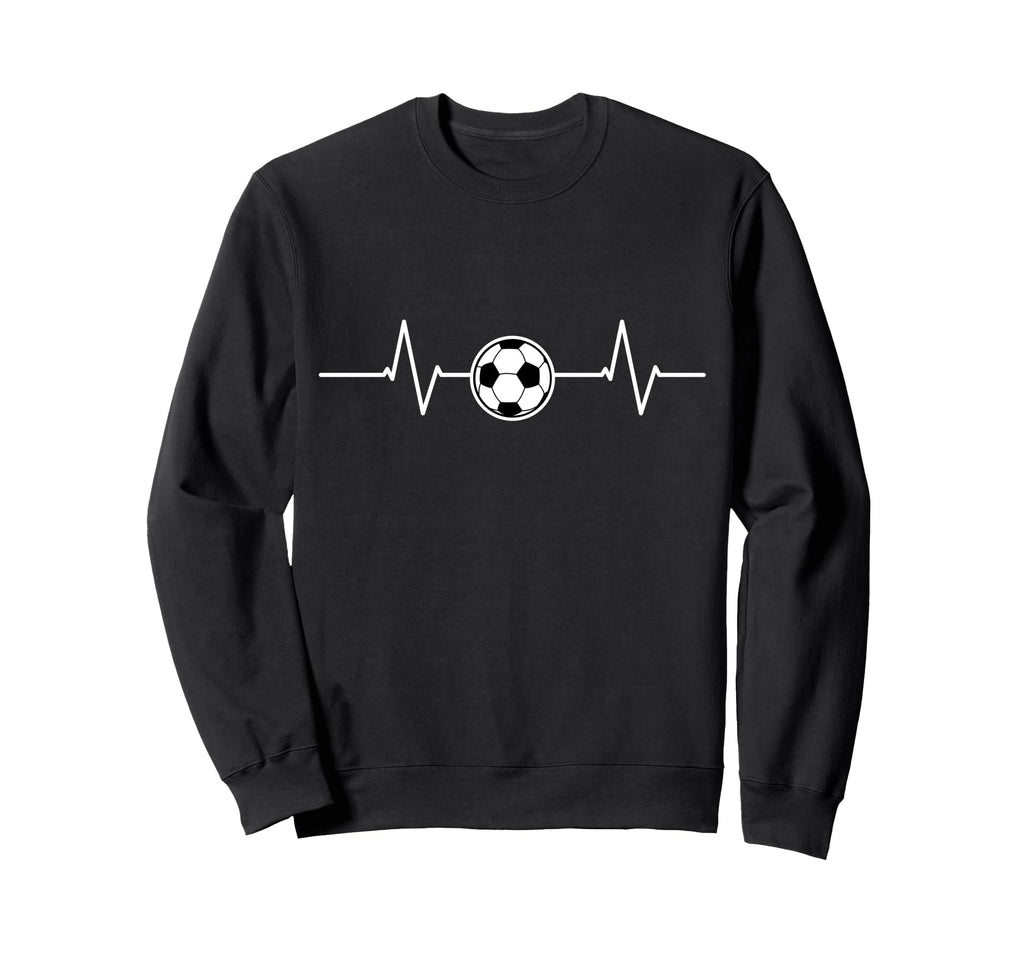 Soccer Heartbeat Funny Football Sweatshirt - Fun Novelty Design for Adults