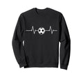 Soccer Heartbeat Funny Football Sweatshirt - Fun Novelty Design for Adults