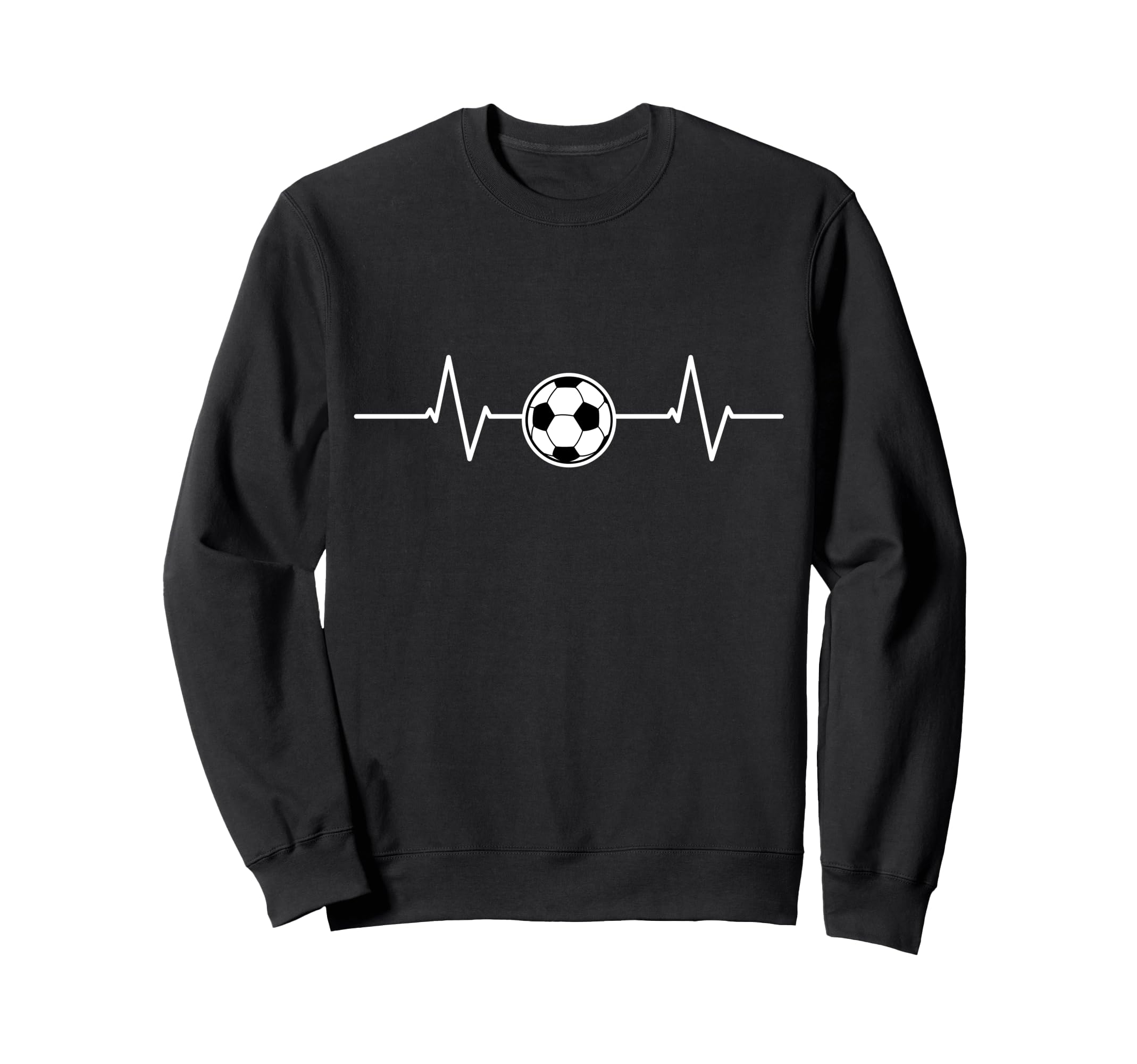 Soccer Heartbeat Funny Football Sweatshirt - Fun Novelty Design for Adults