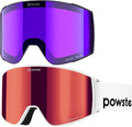 Ski Goggles Snow OTG Snowboard Goggles Magnetic Interchangeable Lens Frameless UV Protection Anti-fog mobile Skating